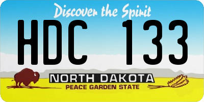ND license plate HDC133