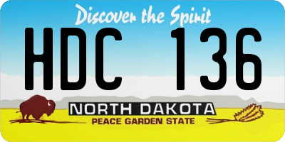 ND license plate HDC136