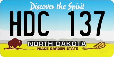ND license plate HDC137