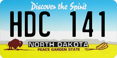 ND license plate HDC141