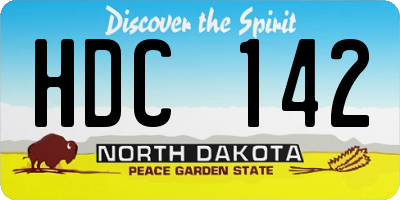 ND license plate HDC142