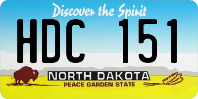 ND license plate HDC151