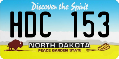 ND license plate HDC153