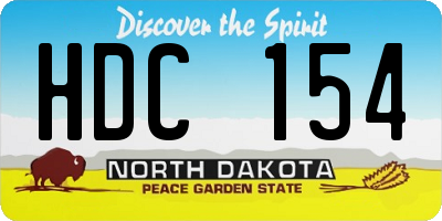 ND license plate HDC154