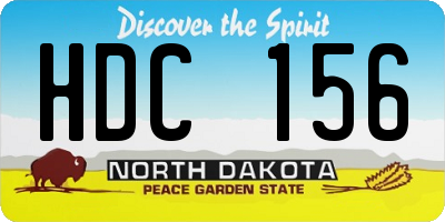 ND license plate HDC156