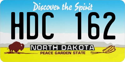 ND license plate HDC162