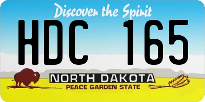 ND license plate HDC165