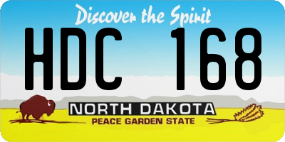 ND license plate HDC168