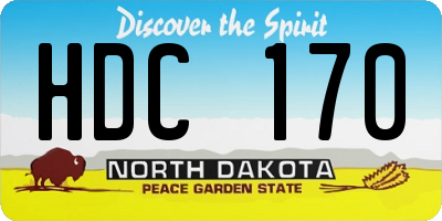 ND license plate HDC170