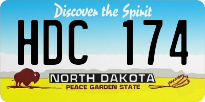 ND license plate HDC174