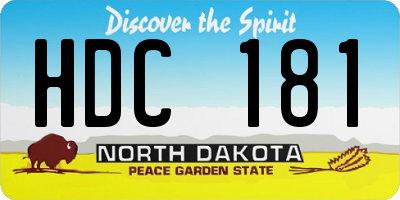 ND license plate HDC181
