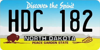 ND license plate HDC182