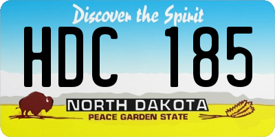 ND license plate HDC185