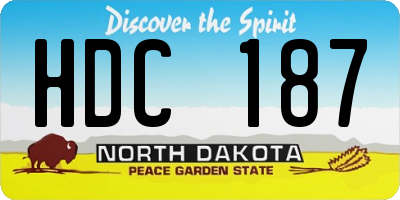 ND license plate HDC187