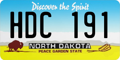 ND license plate HDC191