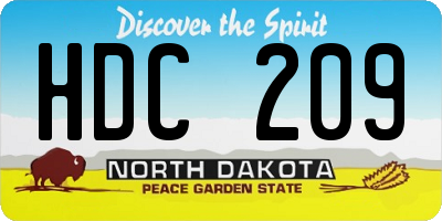 ND license plate HDC209