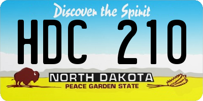 ND license plate HDC210