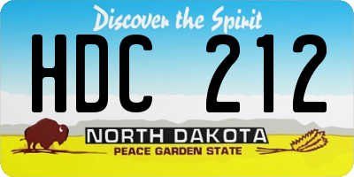 ND license plate HDC212