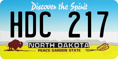 ND license plate HDC217