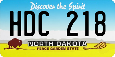 ND license plate HDC218