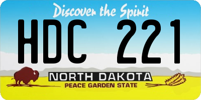 ND license plate HDC221
