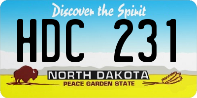 ND license plate HDC231