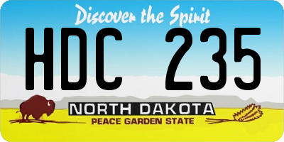 ND license plate HDC235