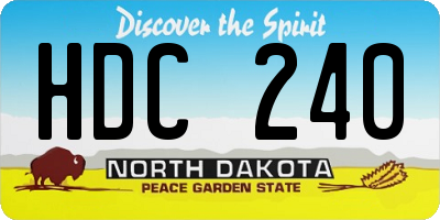 ND license plate HDC240