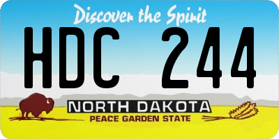 ND license plate HDC244