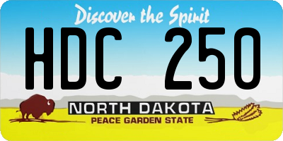 ND license plate HDC250