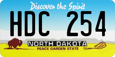 ND license plate HDC254