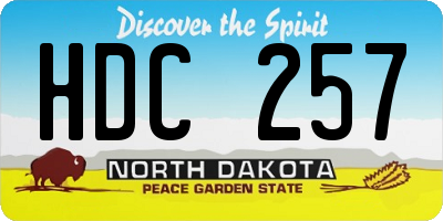 ND license plate HDC257