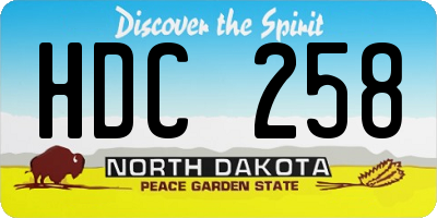 ND license plate HDC258