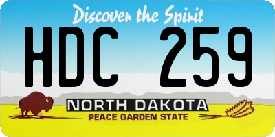 ND license plate HDC259