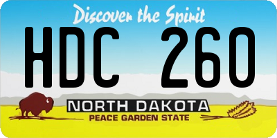 ND license plate HDC260