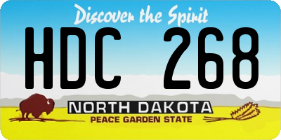 ND license plate HDC268