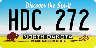 ND license plate HDC272