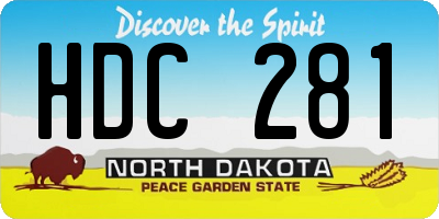 ND license plate HDC281