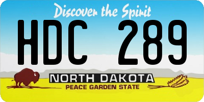 ND license plate HDC289