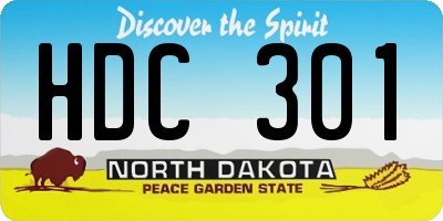 ND license plate HDC301