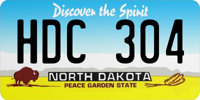ND license plate HDC304
