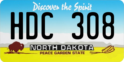 ND license plate HDC308