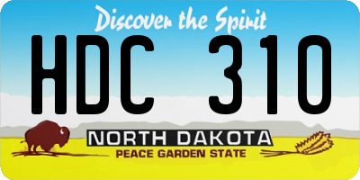 ND license plate HDC310