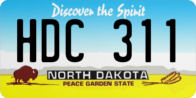 ND license plate HDC311