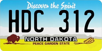 ND license plate HDC312