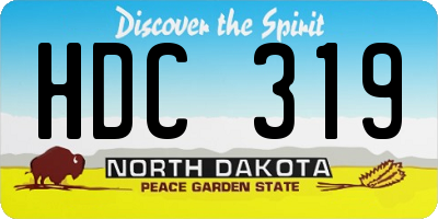 ND license plate HDC319