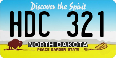 ND license plate HDC321
