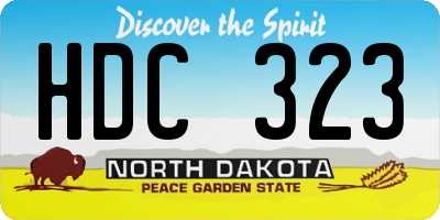 ND license plate HDC323