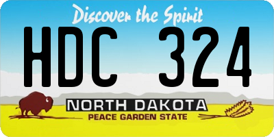 ND license plate HDC324