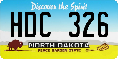 ND license plate HDC326